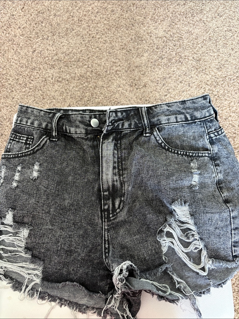 Black Denim Jean Shorts